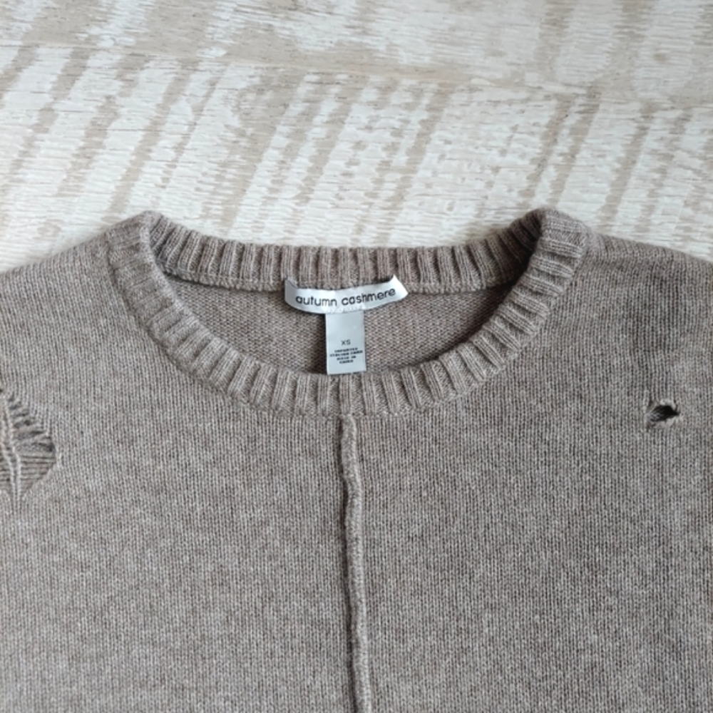 autumn cashmere Distressed Crew Neck Sweater - Picture 12 of 15
